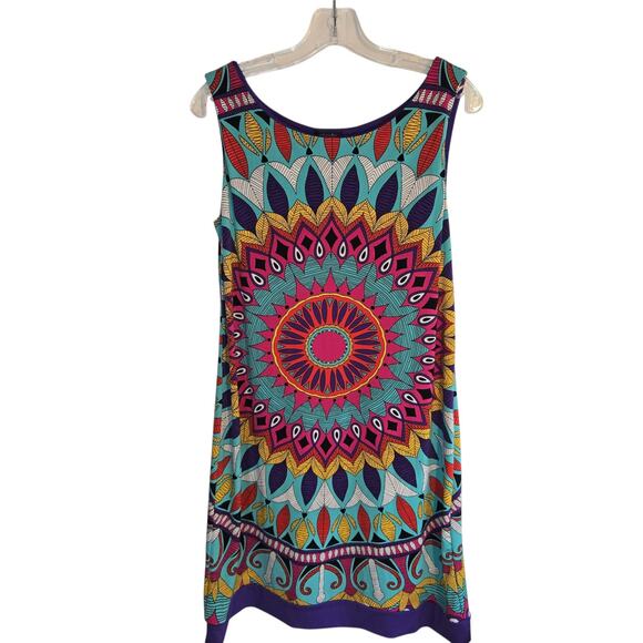 Nicole Medium Women's Sleeveless Multicolor  Maxi BOHO Sun Dress Miss Size 8 10 - Picture 2 of 6